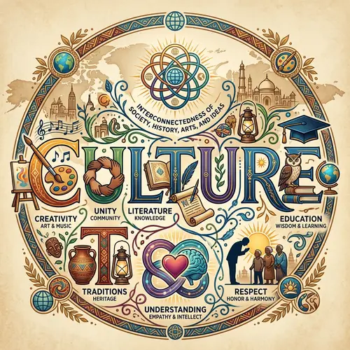 Artistic Depiction of Interconnected Cultures