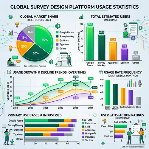 Survey Design Platforms Usage Statistics: Google Forms, SurveyMonkey, Typeform, Qualtrics