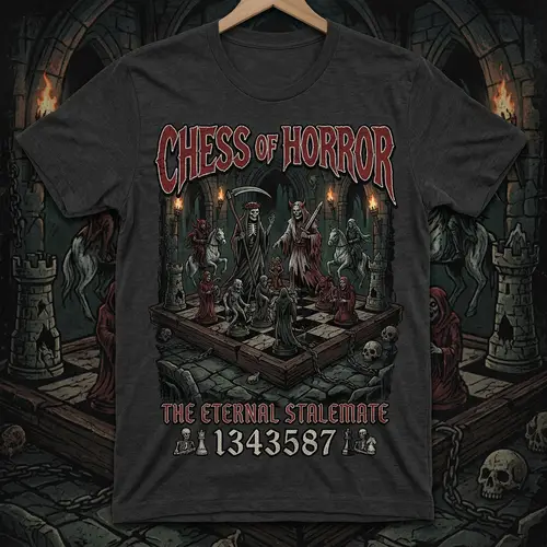 Horror Chess T-Shirt Design | Spooky Apparel