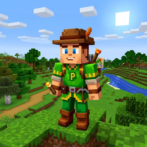 Pryldou Character: Unique Minecraft-Style Pixel Art Design