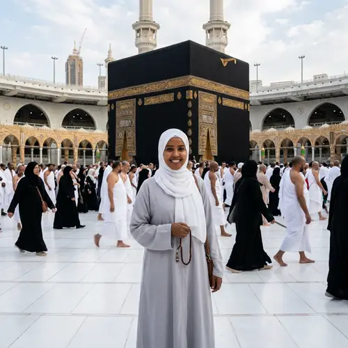 Woman in Front of Kaaba - A Realistic Capture