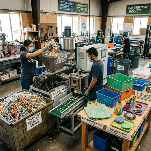 Transforming Discarded Plastic Straws into Eco-Friendly Products