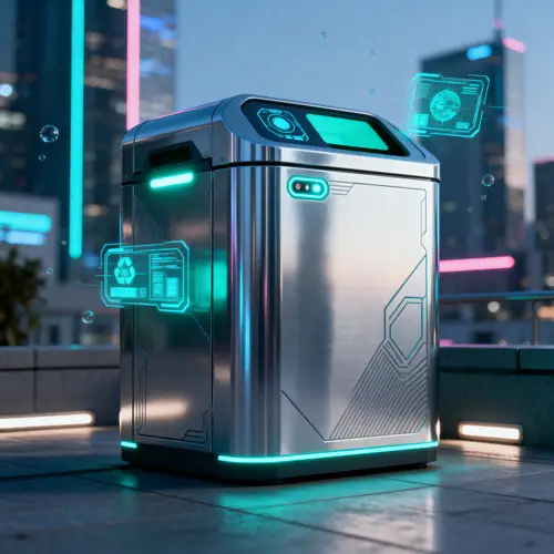 Futuristic Self-Sorting Recycling Bin Design