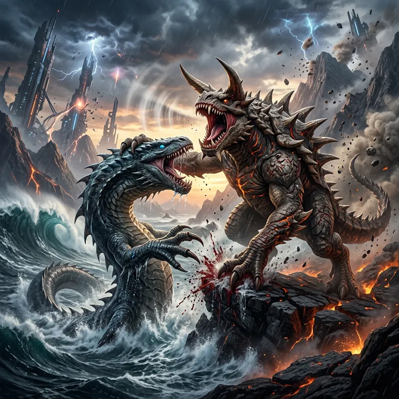 Legendary Tarrasque vs Godzilla: Epic Monster Battle