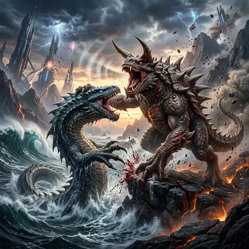 Legendary Tarrasque vs Godzilla Battle: Epic Clash of Titans