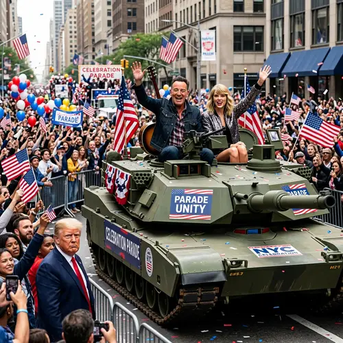 Bruce Springsteen & Taylor Swift in Parade Tank