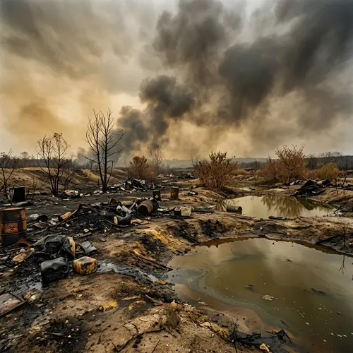 Ruined Environment from Burning Toxic Waste | Urgent Call for Sustainability