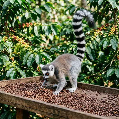 Coffee Bean Ringtail Lemur Playtime Delight
