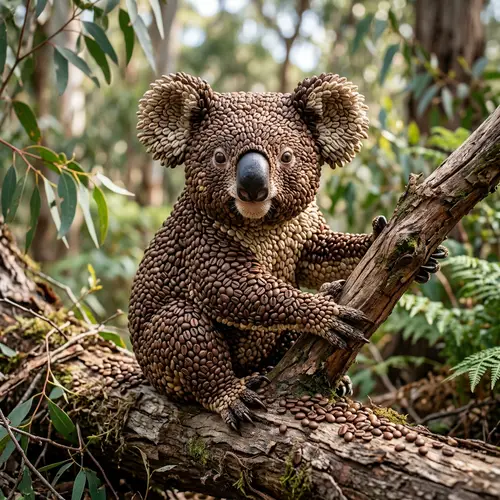 Coffee Bean Koala Bear Art | Unique Handcrafted Koala Sculpture