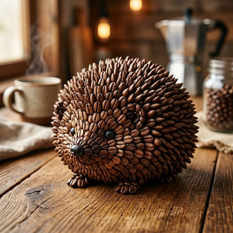 Coffee Bean Hedgehog | Rustic Decor Craft