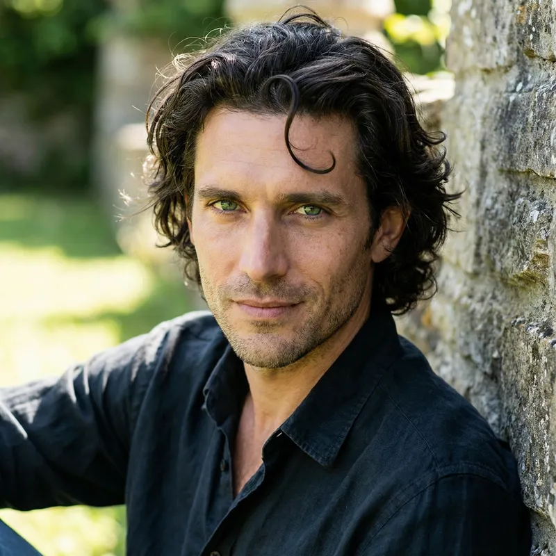 Captivating Sexy Man with Green Eyes