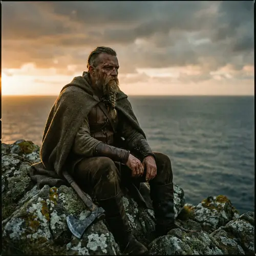 Rugged Norse Warrior Gazing Far - Epic Historical Portrait