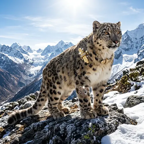 Brave Village Cat Transformed into Snow Leopard with 3 Clips