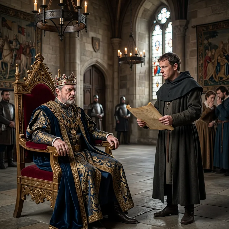 Proud King Disdains Wise Scholar: Tension Captured