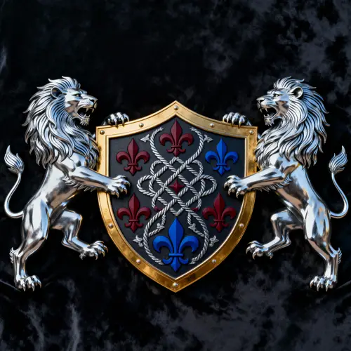 Noble Family Crest: Lions & Heraldic Designs