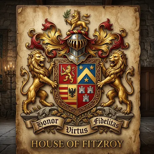 Noble Family Crest: Lions & Heraldic Designs