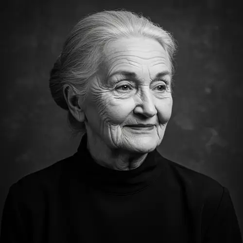 Black and White Portrait of an Elderly Woman