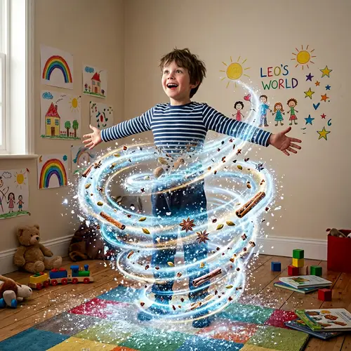 Caucasian Boy Transformation into Ice Spice - Enchanting Scene