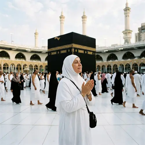 Woman in Front of the Kaaba - Realistic Image