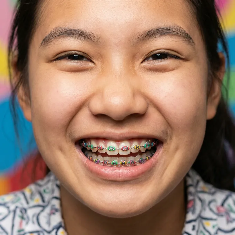 Confident Asian Teen in Vibrant Close-Up Portrait