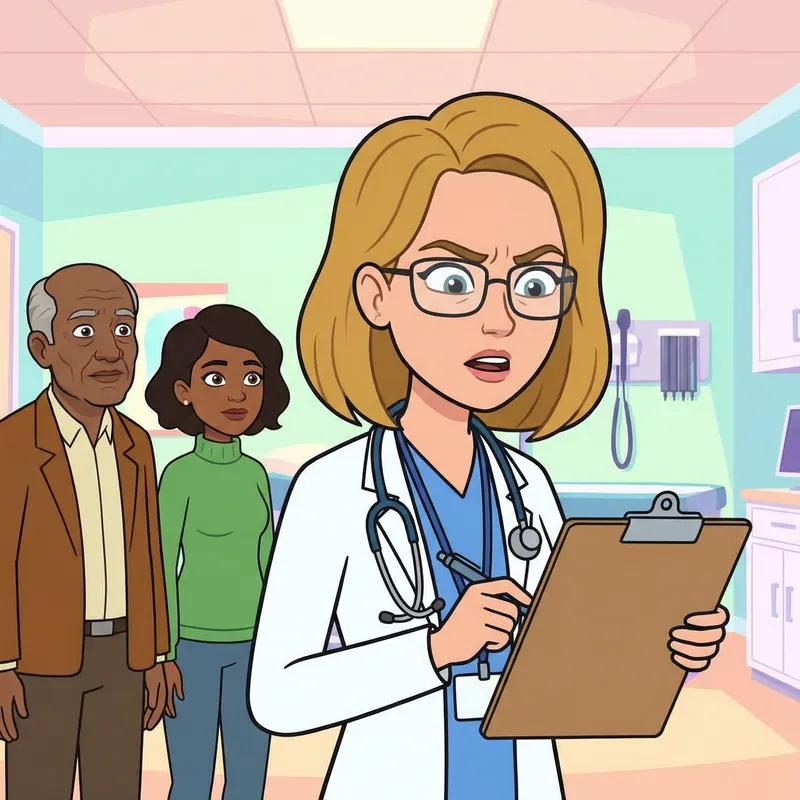 Animated Female Doctor in White Coat