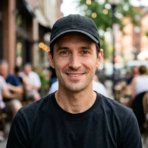 Realistic Portrait of a Fair-skinned Man in a Cap