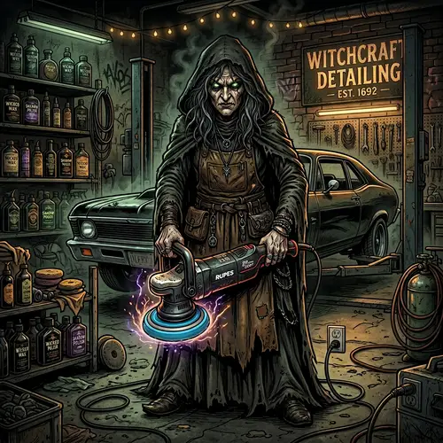 Eerie Detailer's Studio Graphic: Bewitching Dual-Action Machine