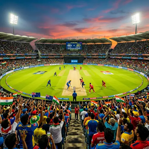 Electrifying Cricket Stadium Atmosphere at IPL Match
