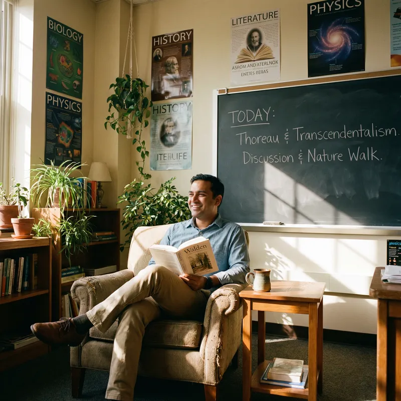 Relaxed Teacher in Classroom | TeachWell Institute