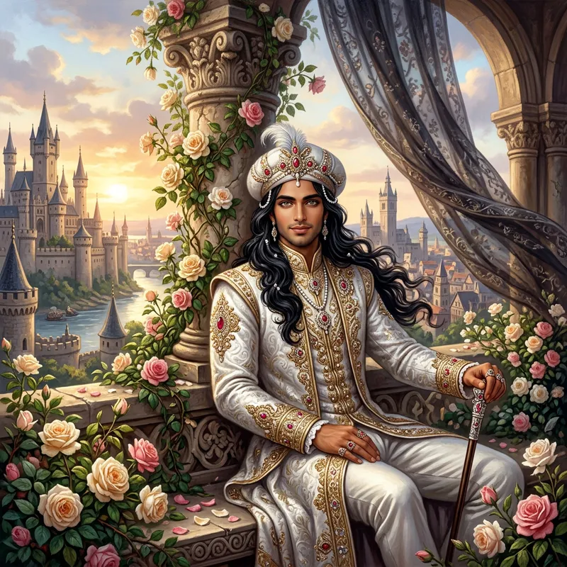 Luxurious Fantasy Art of a South Asian Young Man