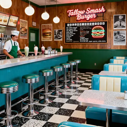 Tallow Smash Burger - Retro Diner Concept Overview