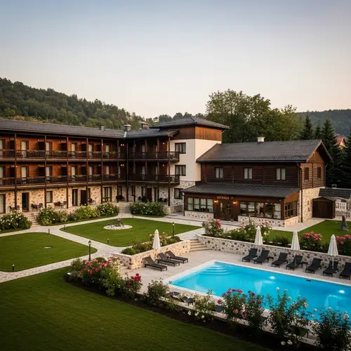 Rustic 4-Level Hotel with Pool & Recreational Area