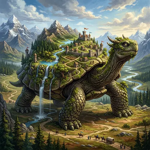 Gigantic Turtle - Amazing Illustration