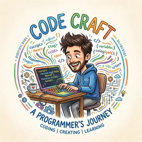 Colorful Hand-Drawn Programmer Logo - Engage Creativity and Passion