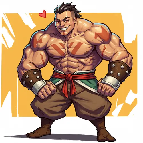 Dynamic Futa Warrior in Vibrant Comic Style