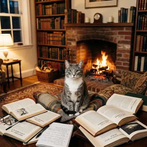 Intelligent Cat in Cozy Room: Bright Eyes & Vibrant Fur