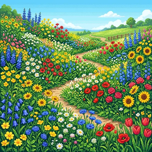 Pixel Flowers: Vibrant Floral Illustrations