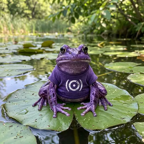 Purple Frog Wearing Monad T-Shirt: A Unique Find