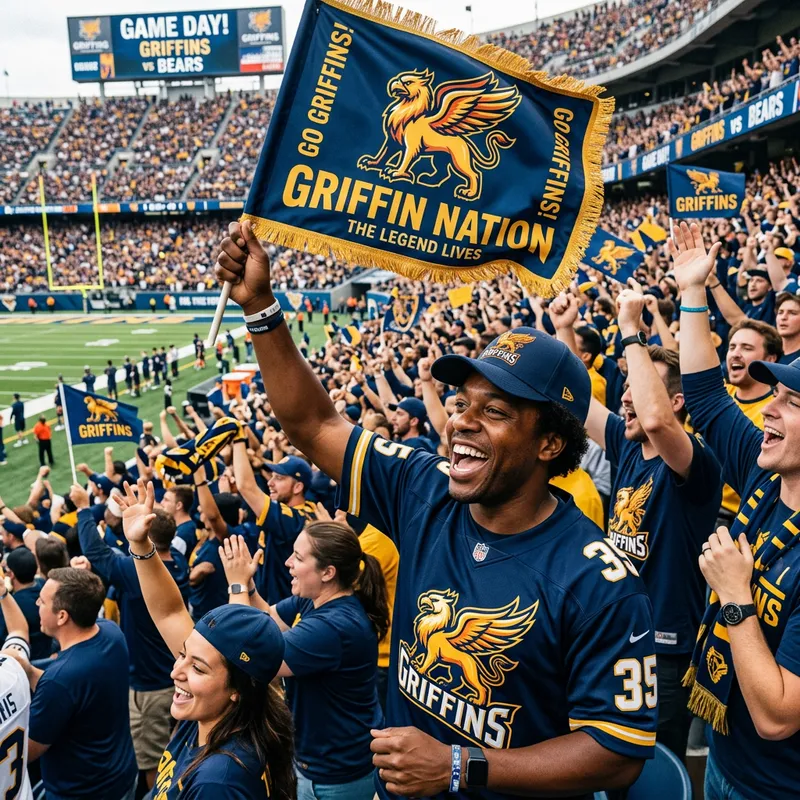 Passionate Black Patriots Fan with Excited Crowd Passionate Black Patriots Fan with Excited Crowd