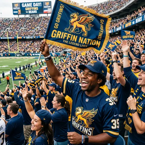 Passionate Black Sports Fan with Excited Crowd | Game Ready!