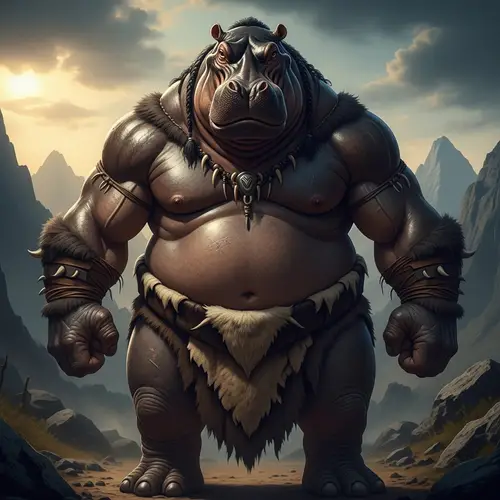 Humanoid Hippo Barbarian: Sumptuous Strength