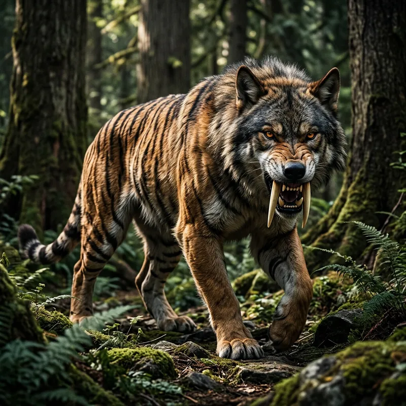 Fierce Wolf with Saber-Toothed Tiger Strength