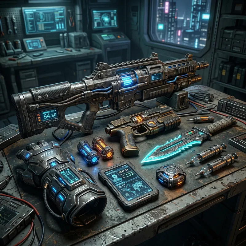 Scifi RPG Character Items & Weapons Details
