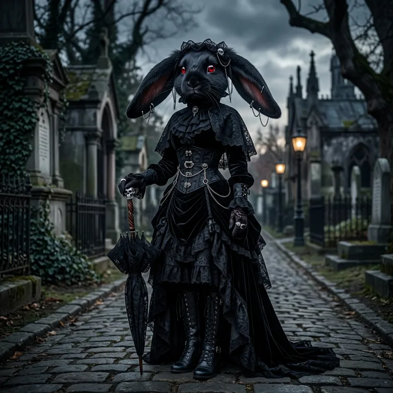 Gothic Furry Female Bunny: Enigmatic Charm in Dark Fashion
