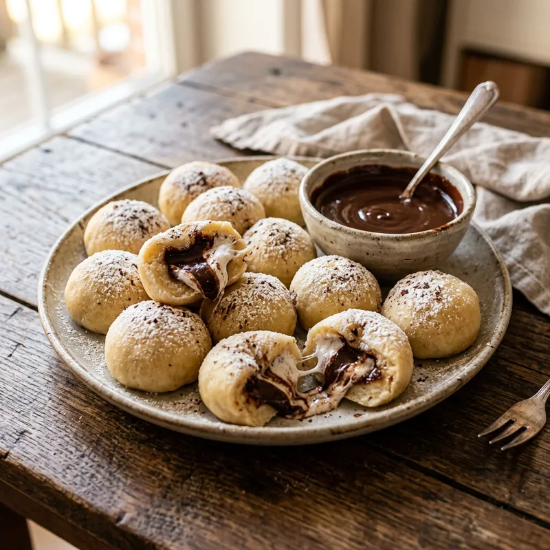 Chocomallow Dumplings with Sweet Chocolate Sauce