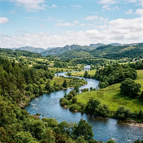 Zigzag River Flow: Tranquil Nature Scene