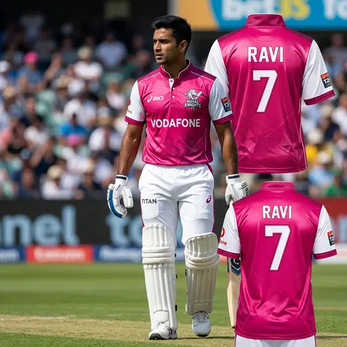 Vibrant Pink Cricket Jersey with Half Sleeves
