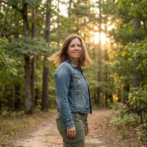 30-Year-Old Caucasian Female Embracing Nature with Strength and Gentleness