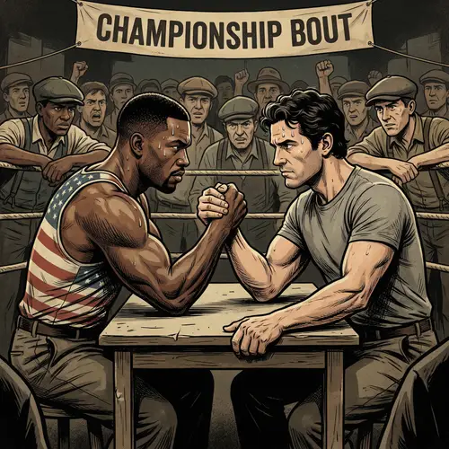 Rocky vs Apollo Creed: Intense Arm Wrestling Competition