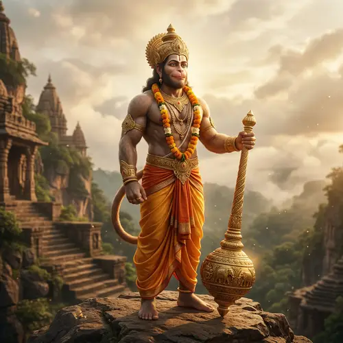 Lord Hanuman: The Majestic Deity with Mace